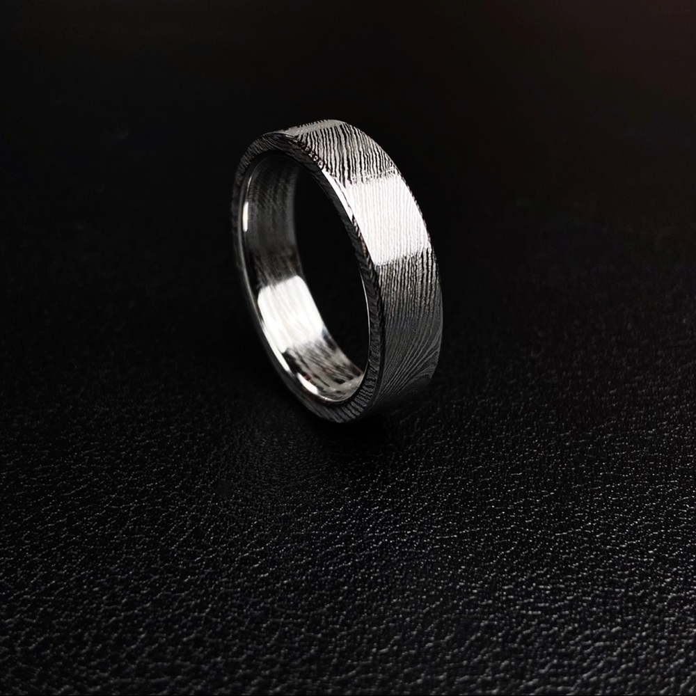 Damascus Steel Rustic Ring Wedding Band